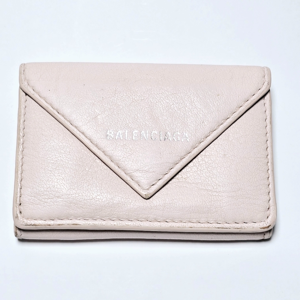 Balenciaga Pink Mini Paper Compact Wallet